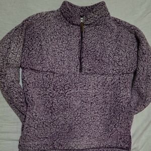 Time & Tru Cozy Women's Dusty Purple Sherpa With Zip, little longer In Back.